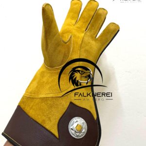 Falknerhandschuh Herren Rauleder Gelb
