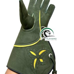 Falknerhandschuh Damen Grün-Gelb