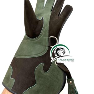 Falknerhandschuh Damen Schwarz-Grün